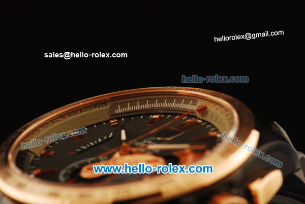 Tag Heuer Grand Carrera Calibre 36 Chronograph Quartz Movement PVD Case with Rose Gold Bezel and PVD Strap - Click Image to Close